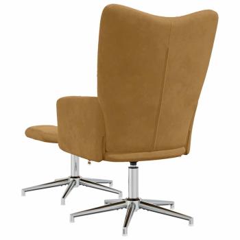 Relaxsessel mit Hocker Braun Samt