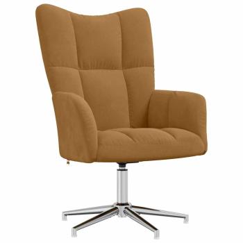 Relaxsessel mit Hocker Braun Samt