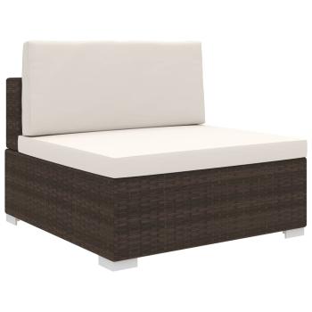 ARDEBO.de - Mittelsofa mit Kissen Modular Poly Rattan Braun
