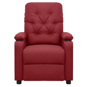 Massagesessel Elektrisch Weinrot Stoff