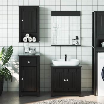 ARDEBO.de - 3-tlg. Badmöbel-Set BERG Schwarz Massivholz Kiefer