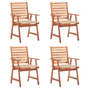 ARDEBO.de - Garten-Essstühle 4 Stk. mit Kissen Massivholz Akazie