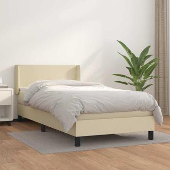 ARDEBO.de - Boxspringbett mit Matratze Creme 80x200 cm Kunstleder