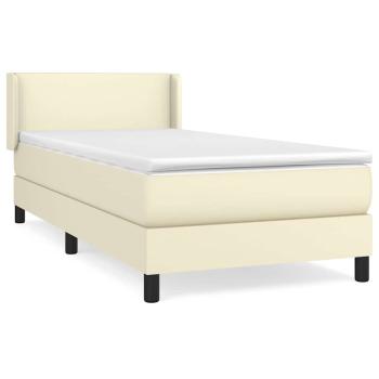 Boxspringbett mit Matratze Creme 80x200 cm Kunstleder