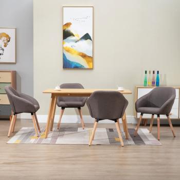 ARDEBO.de - Esszimmerstühle 4 Stk. Taupe Stoff