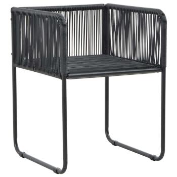 3-tlg. Garten-Essgruppe PVC Rattan Schwarz und Braun
