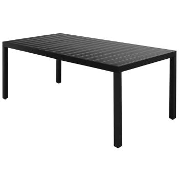 7-tlg. Garten-Essgruppe PVC Rattan Schwarz