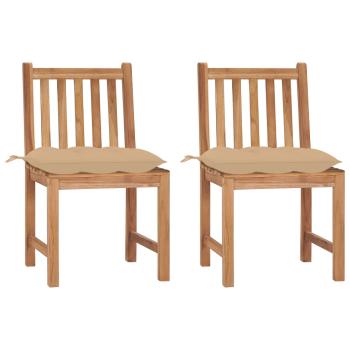 ARDEBO.de - Gartenstühle 2 Stk. mit Kissen Massivholz Teak