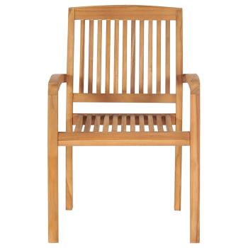 Gartenstühle 2 Stk. mit Weinroten Kissen Massivholz Teak