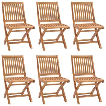 Klappstühle mit Kissen, 6-teilig, Massivholz Teakholz