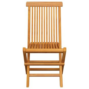 Klappstühle mit weinroten Kissen, 8-teilig, Massivholz Teakholz