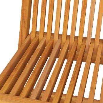 Klappstühle mit weinroten Kissen, 8-teilig, Massivholz Teakholz