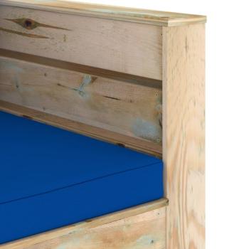 2-tlg. Garten-Lounge-Set mit Kissen Grün Imprägniertes Holz