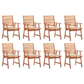 ARDEBO.de - Garten-Essstühle 8 Stk. mit Kissen Massivholz Akazie