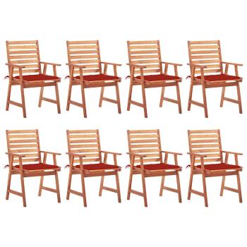 ARDEBO.de - Garten-Essstühle 8 Stk. mit Kissen Massivholz Akazie