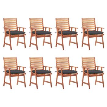 ARDEBO.de - Garten-Essstühle 8 Stk. mit Kissen Massivholz Akazie