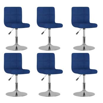ARDEBO.de - Esszimmerstühle 6 Stk. Drehbar Blau Stoff