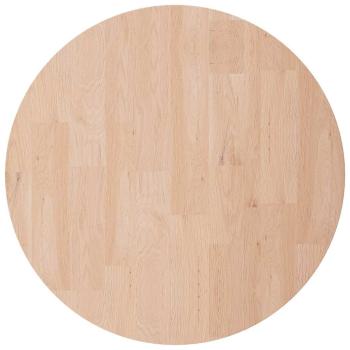 Runde Tischplatte Ø40x4 cm Unbehandeltes Massivholz Eiche