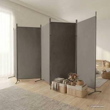 ARDEBO.de - 5-tlg. Paravent Anthrazit 433x180 cm Stoff
