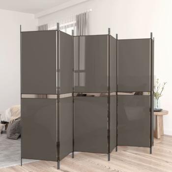 ARDEBO.de - 6-tlg. Paravent Anthrazit 300x200 cm Stoff