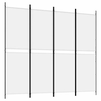 4-tlg. Paravent Weiß 200x180 cm Stoff