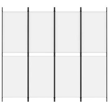 4-tlg. Paravent Weiß 200x180 cm Stoff