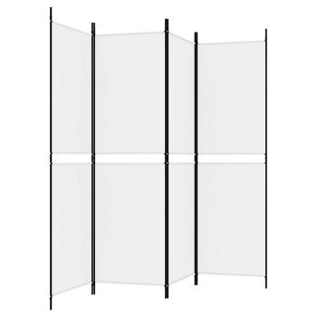 4-tlg. Paravent Weiß 200x180 cm Stoff