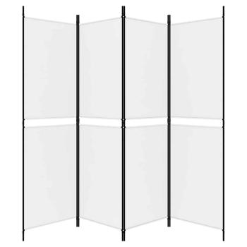 4-tlg. Paravent Weiß 200x180 cm Stoff