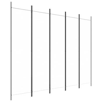 5-tlg. Paravent Weiß 250x200 cm Stoff