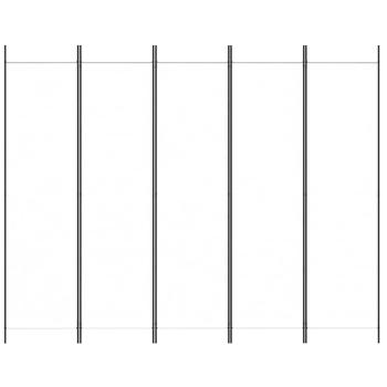 5-tlg. Paravent Weiß 250x200 cm Stoff