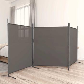 ARDEBO.de - 3-tlg. Paravent Anthrazit 525x180 cm Stoff