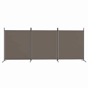3-tlg. Paravent Anthrazit 525x180 cm Stoff