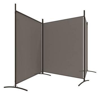 3-tlg. Paravent Anthrazit 525x180 cm Stoff