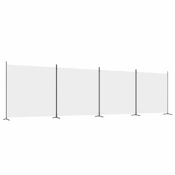 4-tlg. Paravent Weiß 698x180 cm Stoff
