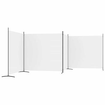 4-tlg. Paravent Weiß 698x180 cm Stoff
