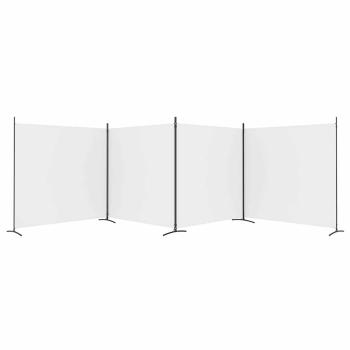 4-tlg. Paravent Weiß 698x180 cm Stoff
