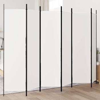 ARDEBO.de - 6-tlg. Paravent Weiß 300x200 cm Stoff