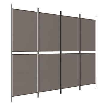 4-tlg. Paravent Anthrazit 200x180 cm Stoff