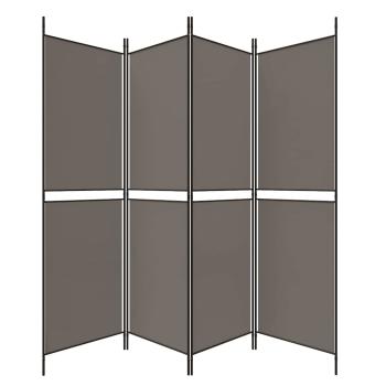 4-tlg. Paravent Anthrazit 200x180 cm Stoff