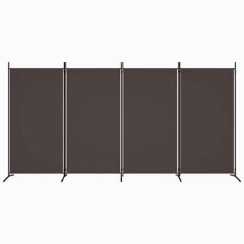 4-tlg. Paravent Braun 346x180 cm Stoff