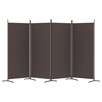 4-tlg. Paravent Braun 346x180 cm Stoff