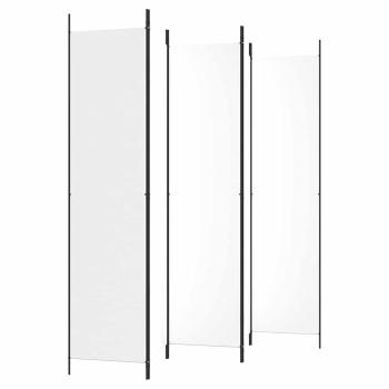 5-tlg. Paravent Weiß 250x220 cm Stoff