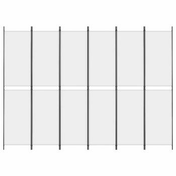 6-tlg. Paravent Weiß 300x220 cm Stoff