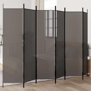 ARDEBO.de - 6-tlg. Paravent Anthrazit 300x200 cm Stoff