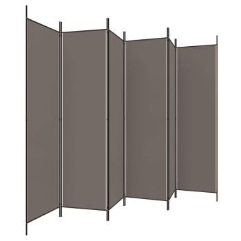 6-tlg. Paravent Anthrazit 300x200 cm Stoff