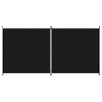 2-tlg. Paravent Schwarz 348x180 cm Stoff