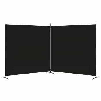 2-tlg. Paravent Schwarz 348x180 cm Stoff