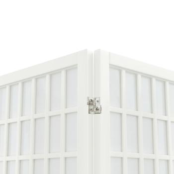 6-tlg. Paravent Japanischer Stil Faltbar 240x170 cm Weiß