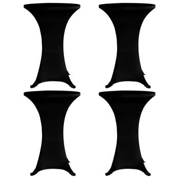 ARDEBO.de - Stehtischhussen 4 Stk. Ø 80 cm Schwarz Stretch