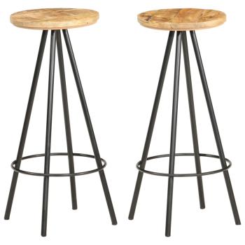 ARDEBO.de - Barhocker 2 Stk. Raues Mangoholz
